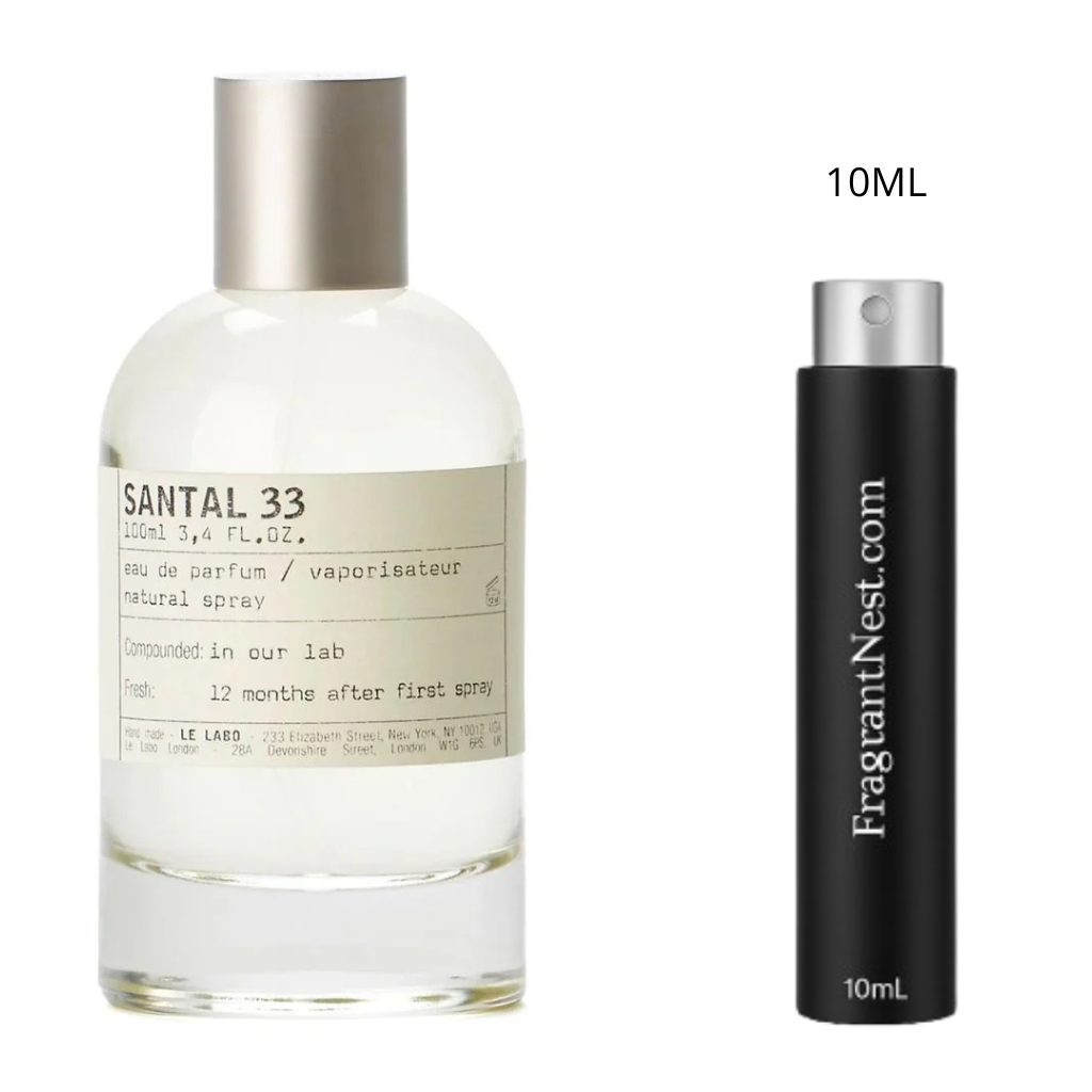 Le Labo Santal 33 Eau De Parfum Travel Spray | Sample Fragrant Nest 10mL Glass Spray (150 Sprays)