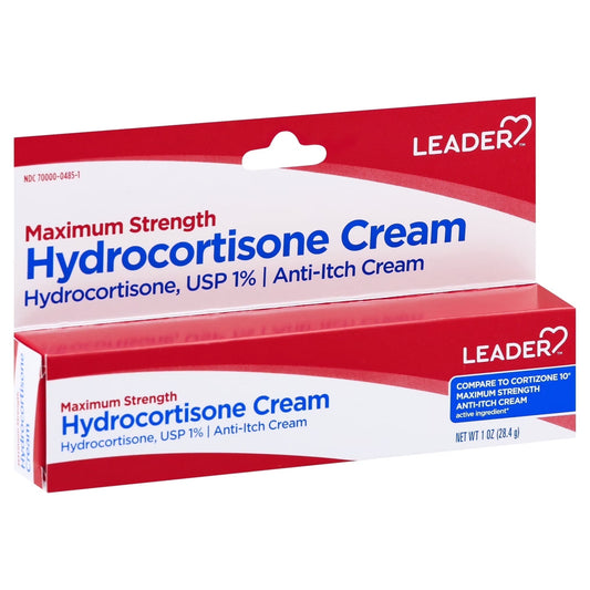 Leader Maximum Strength Hydrocortisone Cream 1% with Aloe – 1 oz Medicine & Drugs Pasteur Pharmacy