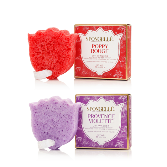 Set de esponjas corporales Poppy Rogue y Provence Violette