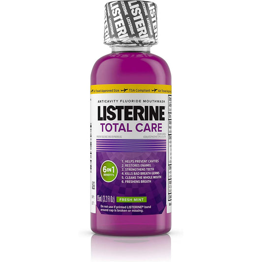 Listerine Total Care Zero Alcohol-Free Anticavity Mouthwash, Fresh Mint - 3.2 fl oz Trial Size Mouthwash Pasteur Pharmacy