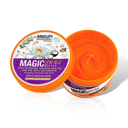 Mixup Magic Butter Curl: Crema vegana definidora de rizos para control del encrespamiento, hidratación y protección UV - El producto definitivo para cabello rizado.
