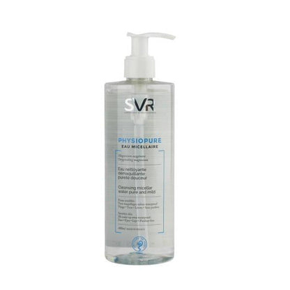 Agua micelar limpiadora SVR Physiopure - Desmaquillante suave para pieles sensibles, 13.53 fl oz