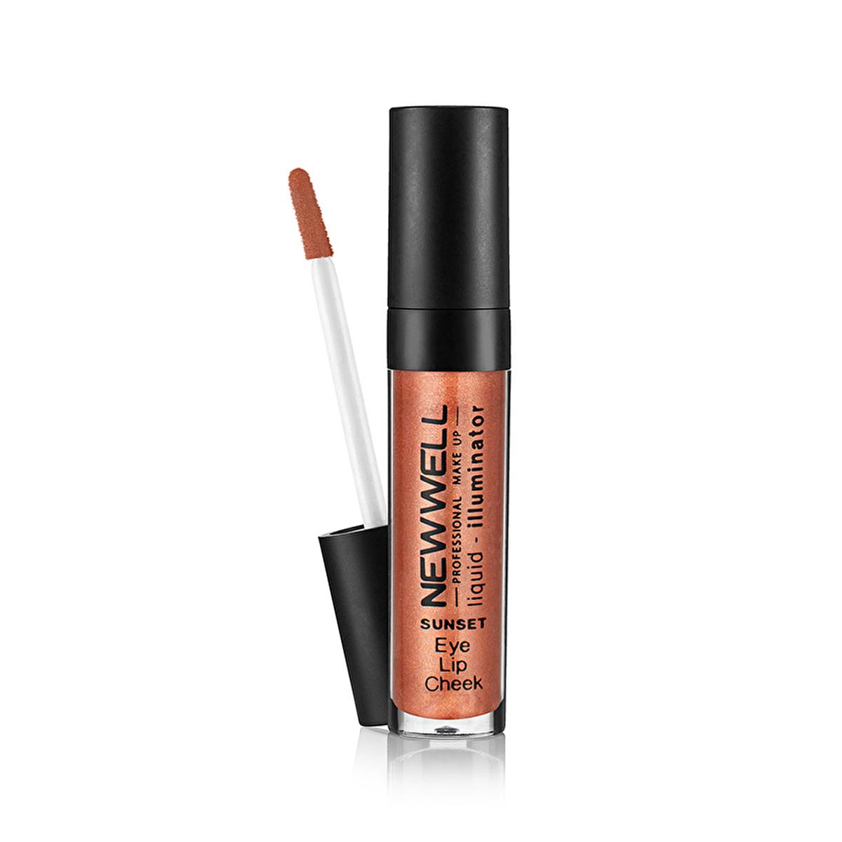 New Well Iluminador Líquido 3 en 1 - Iluminador cremoso multiusos para ojos, mejillas y labios