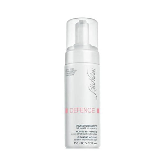 BioNike Defence Cleansing Mousse 150ml - Gentle Face Cleanser for Sensitive Skin, Makeup Remover