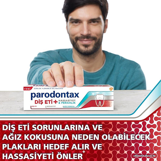 Dentifrice blanchissant Parodontax pour dents et gencives sensibles - Anti-plaque, au fluor, 75 ml