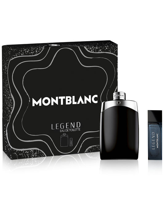 Montblanc Legend Eau de Toilette — 6.7 oz · Two-piece set: 6.7 oz Eau de Toilette and 0.5 oz travel spray