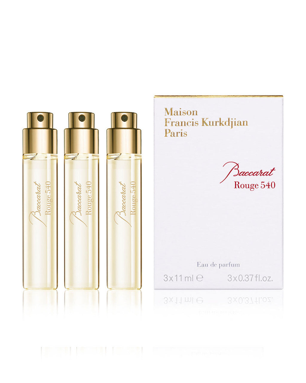 Maison francis kurkdjian baccarat rouge 540 3 pcs set: 3 x 0.37 oz eau de parfum refill Unisex Fragrant Nest