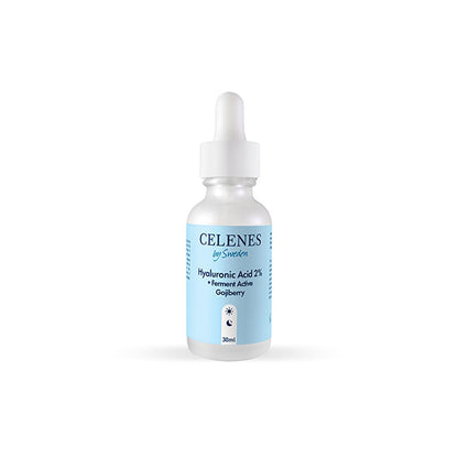 Sérum facial Celenes con ácido hialurónico y fermento activo de bayas de goji - Producto de cuidado facial antiedad e hidratante