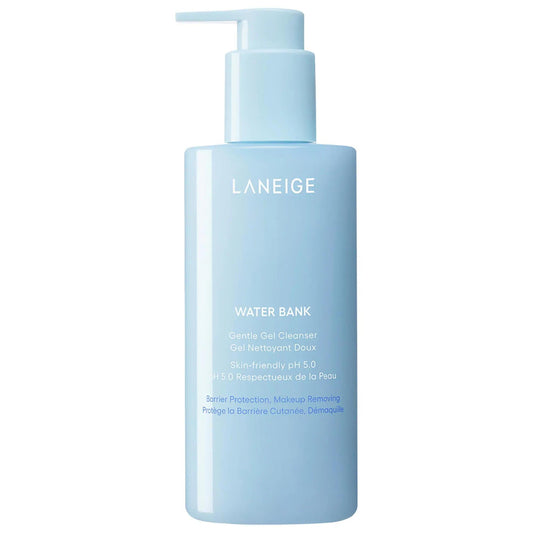 Laneige Water Bank Gentle Gel Cleanser : Nettoyant visage coréen hydratant à l'acide hyaluronique, au pH doux et non irritant pour un usage quotidien