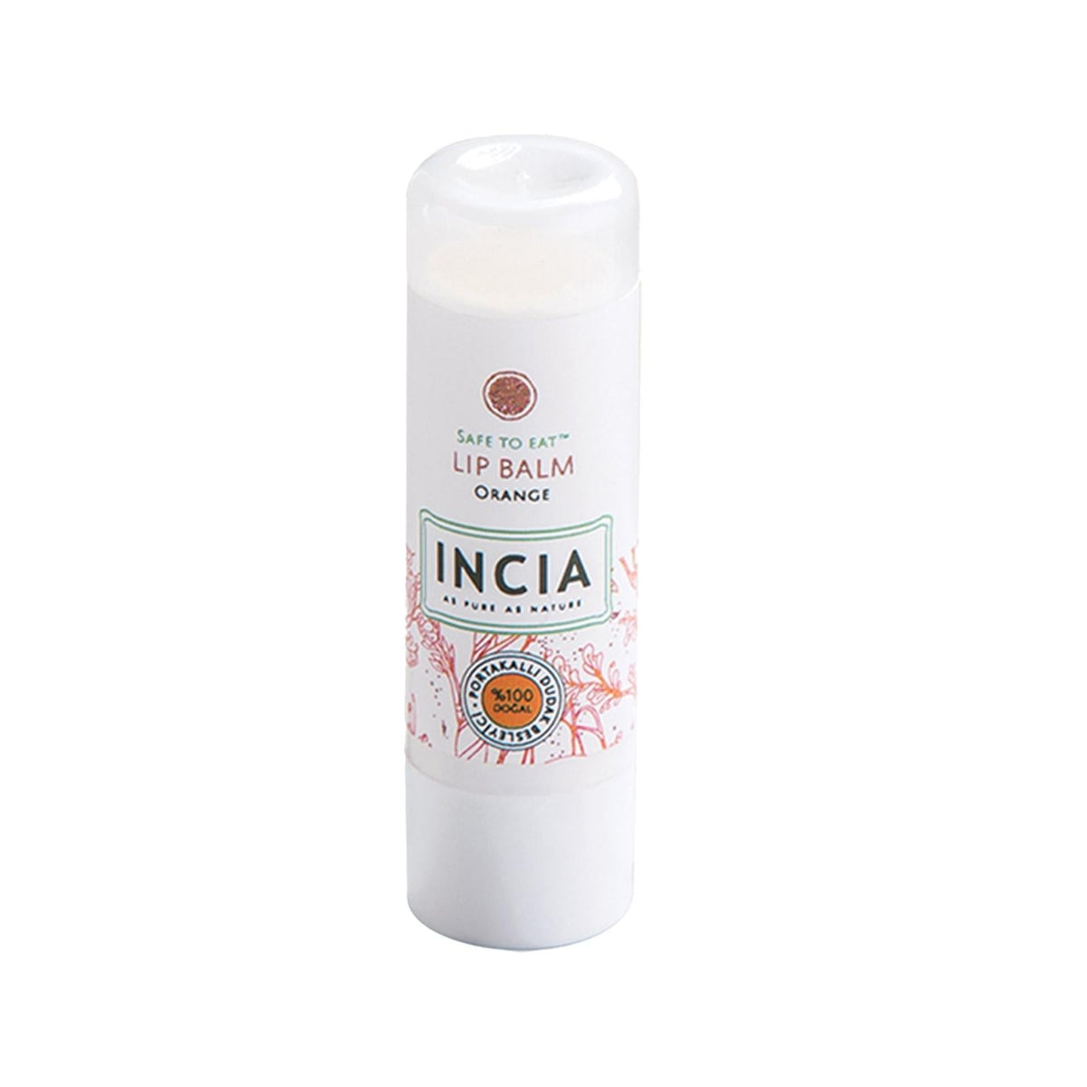 INCIA Orange Flavor Lip Balm - Moisturizing, Portable, 6g - INCIA lip balm, orange flavor lip balm, moisturizing lip balm