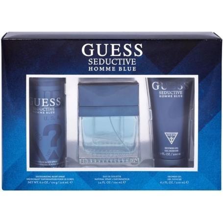 Guess Seductive Homme Blue 3 Piece Gift Set Men's Gift Sets Guess