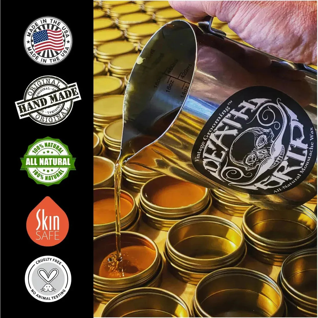 Death Grip - Death Grip Extra Strong hold Mustache Wax 1 oz Mustache Wax Pasteur Pharmacy