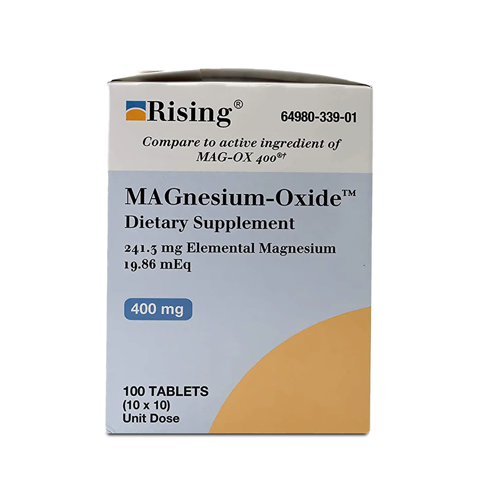 Tablet Rising Magnesium Oxide 400MG 100 Tablets Vitamins & Supplements Pasteur Pharmacy