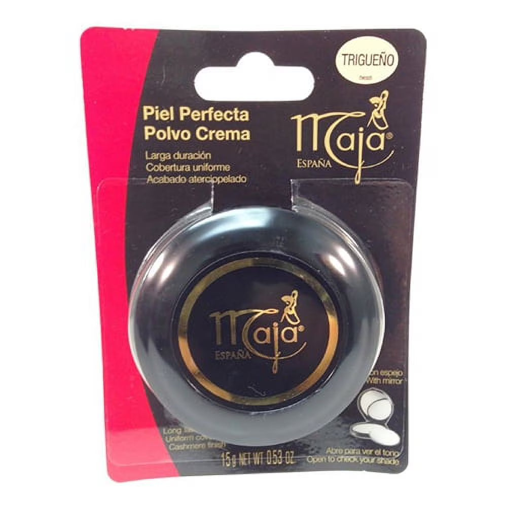 Fond de teint compact en poudre Maja España avec miroir, teinte Trigueño, 14 g (0,5 oz)