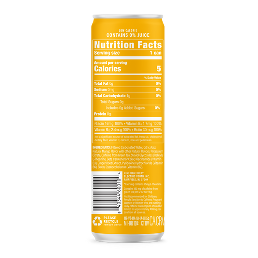 Boisson Énergisante - Mangue pétillante