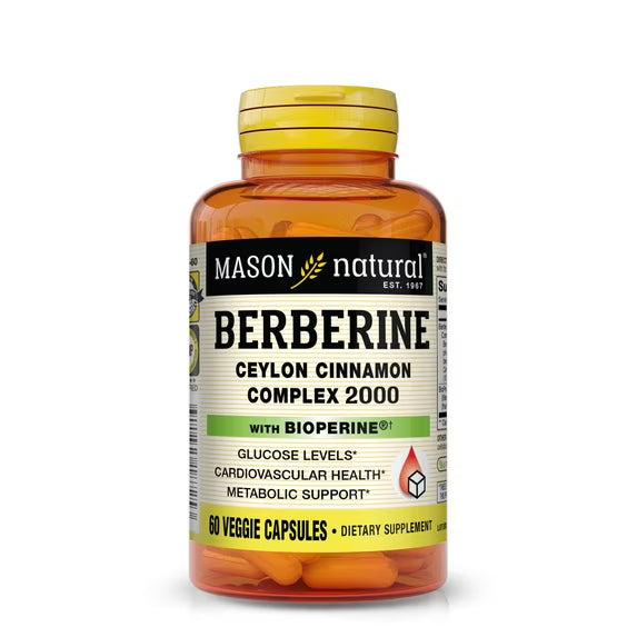 Mason Vitamins INC Natural Berberine Ceylon Cinnamon Complex 60 Veggie Capsules Vitamins & Supplements Pasteur Pharmacy