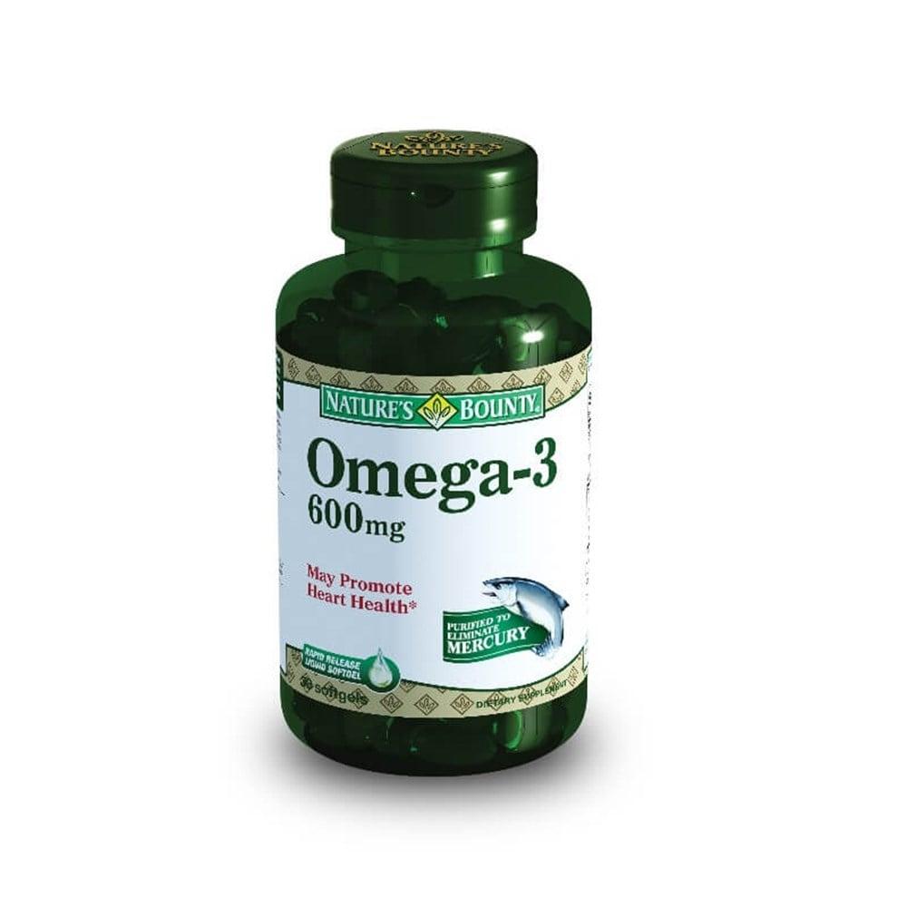 Nature's Bounty Omega-3 600 mg Softgel Capsules - 30 Count