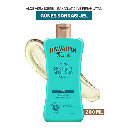 Gel para después del sol Hawaiian Tropic con aloe vera: alivio calmante para quemaduras solares, vegano y libre de crueldad animal, envase reciclado - 200 ml (6.76 fl oz)