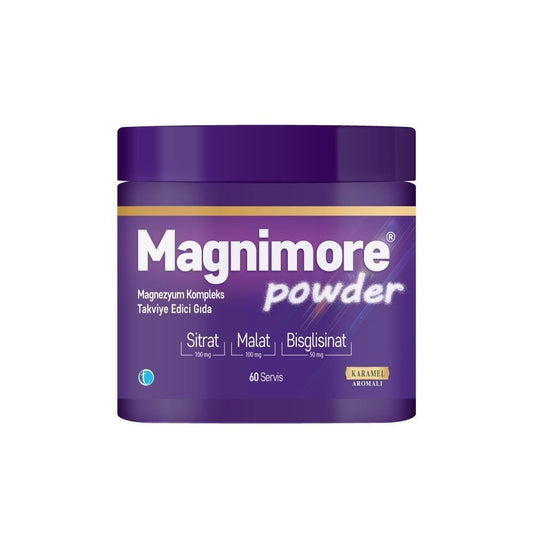 Magnimore Magnesium Powder: Triple Magnesium Blend (Citrate, Malate, Bisglycinate) for Optimal Absorption - 60 Servings