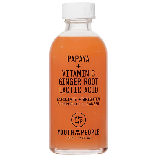 Limpiador exfoliante suave Superfruit: Lavado facial con vitamina C y enzima de papaya para una piel tersa y luminosa | Vegano y libre de crueldad animal