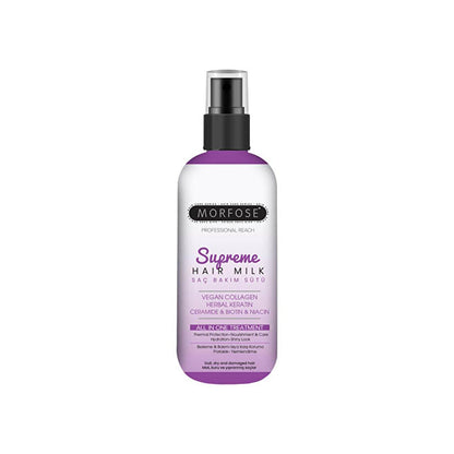 Morfose Supreme Hair Care Milk - Tratamiento capilar con colágeno vegano y queratina vegetal, hidratación ligera y protección térmica - 10.14 fl oz
