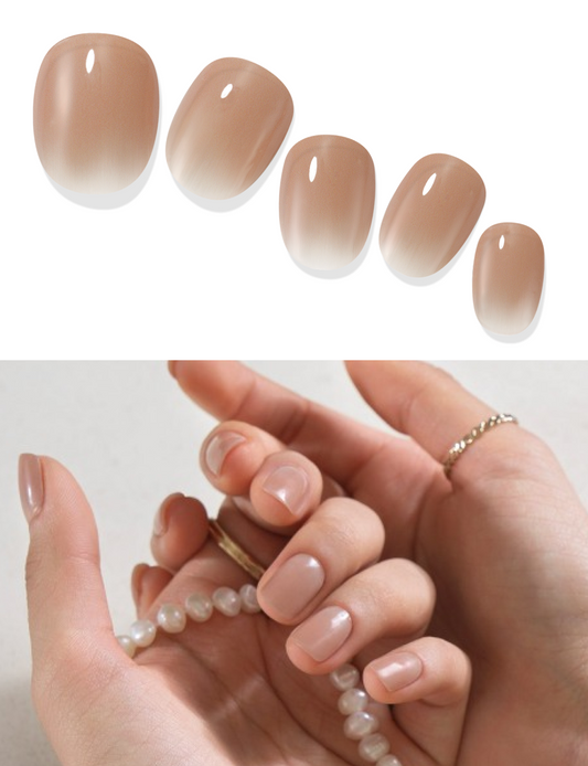 Gelato Factory Solar Cured Gel Nail Soft Beige Glossy Finish 26pc