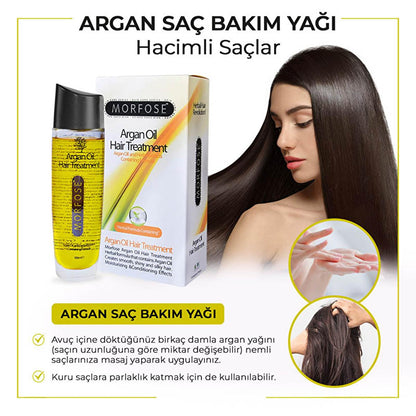 Huile capillaire de luxe à l'argan Morfose 100 ml - Soin nourrissant pour cheveux secs et abîmés
