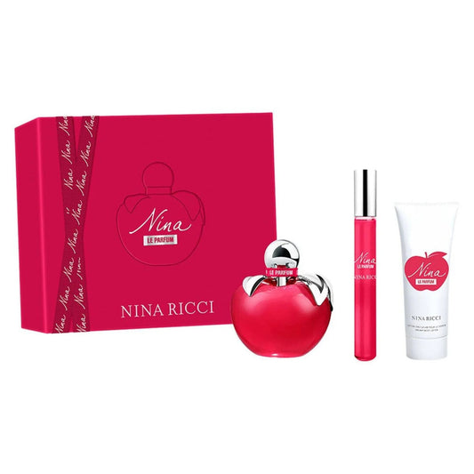 Nina ricci nina le parfum 3 pcs set for women: 2.7 eau de parfum spray + 0.34 eau de parfum roll-on + 2.5 body lotion WOMEN Fragrant Nest