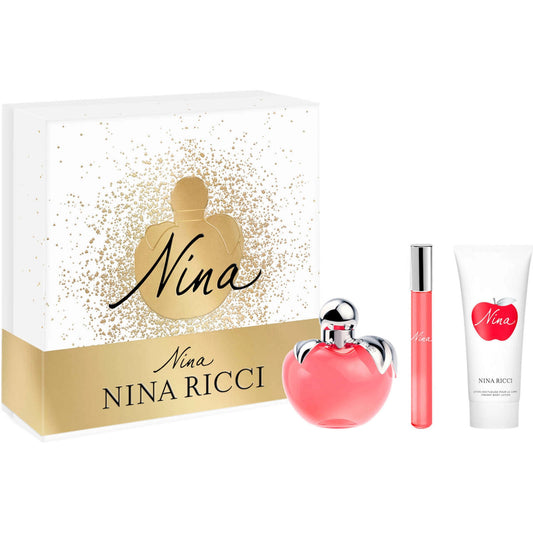 Nina ricci nina 3 pcs set for women: 2.7 eau de toilette spray + 0.34 eau de toilette roll-on + 2.5 body lotion WOMEN Fragrant Nest