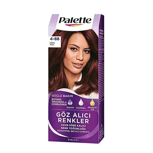 Paleta 4-88 Rojo Oscuro: Tinte para el cabello rojo oscuro intenso para un color duradero y una cobertura perfecta de canas