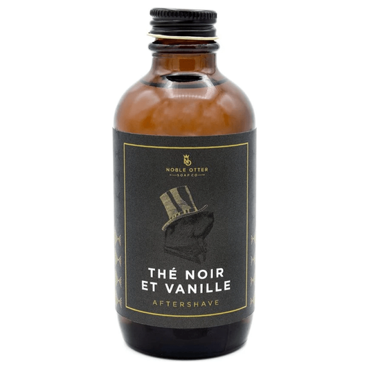Noble Otter Soap Co. The Noir Et Vanille Shaving Collection Shaving Set Pasteur Pharmacy Aftershave Splash 4 oz