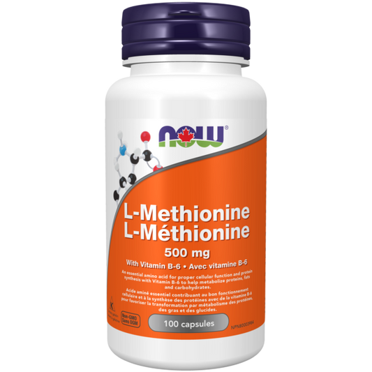 NOW Foods L-Methionine Powder, USP Grade, 500 Grams (1.1 lbs) Vitamins & Supplements Pasteur Pharmacy