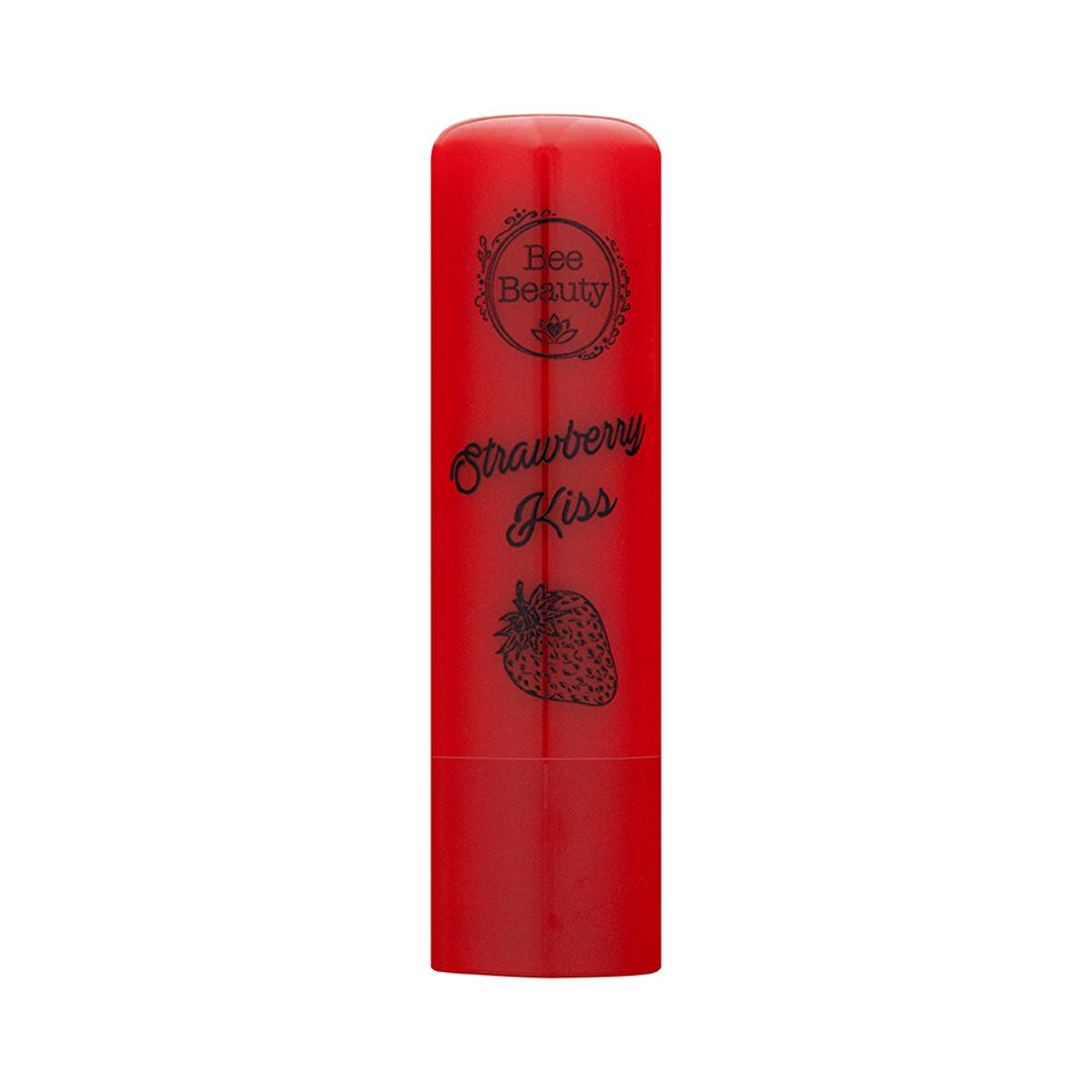 Baume à lèvres Bee Beauty Strawberry Kiss - Soin des lèvres hydratant et teinté au beurre de karité et à la vitamine E