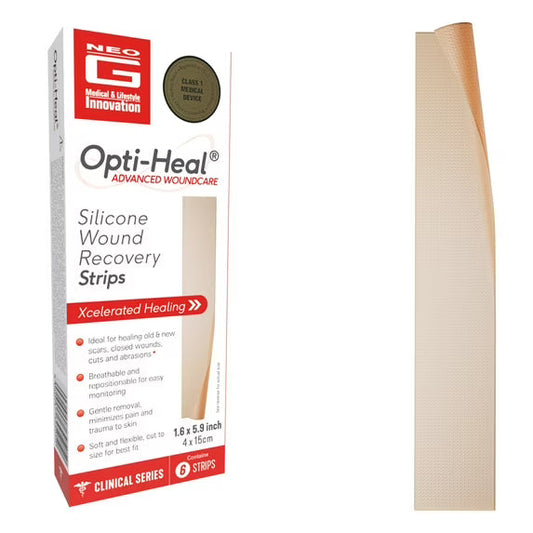 Neo G Silicone Scar and Wound Recovery Strips, 1.6 x 5.9 in (6 Count) Medical Tape & Bandages Pasteur Pharmacy