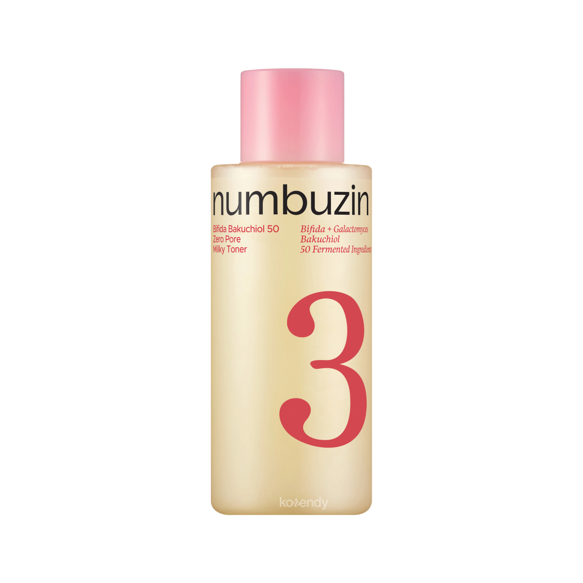 Lotion Tonique Lactée Zéro Pores Numbuzin No.3 Bifida Bakuchiol 50, 200 ml
