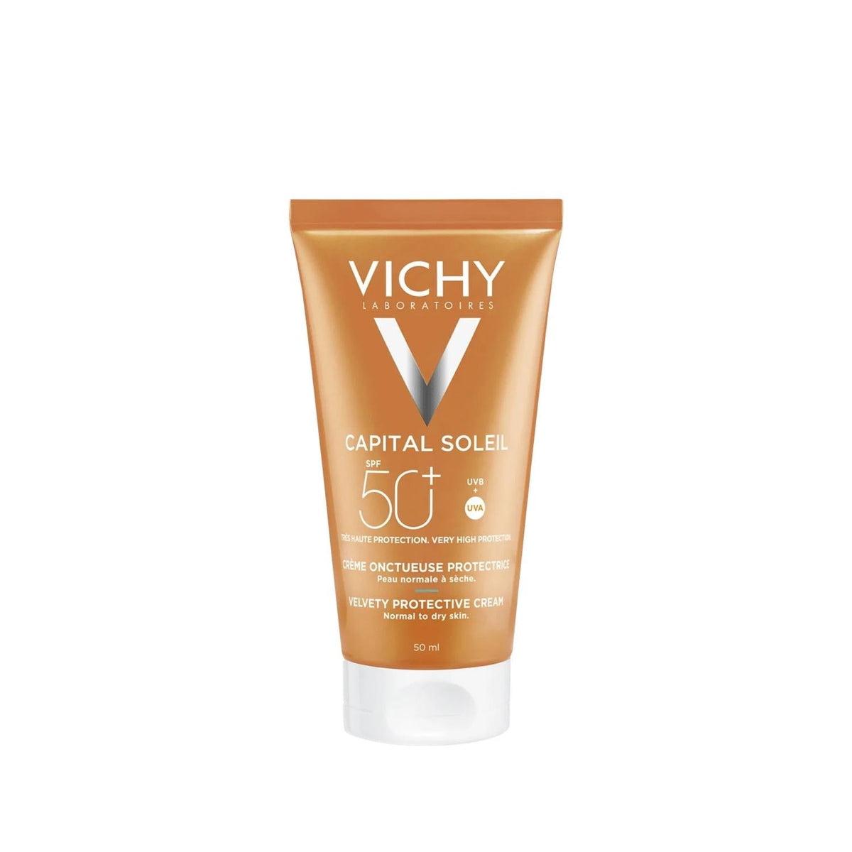 Vichy Capital Soleil Velvety SPF 50 Sunscreen Face Cream - Broad Spectrum Protection, Non-Greasy Texture