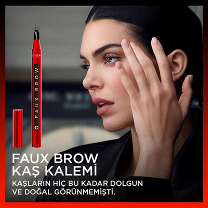 L'Oréal Paris Infaillible Faux Brow : Crayon à sourcils ultra-fin brun foncé pour une définition naturelle, longue tenue, anti-bavures et résistante à l'eau