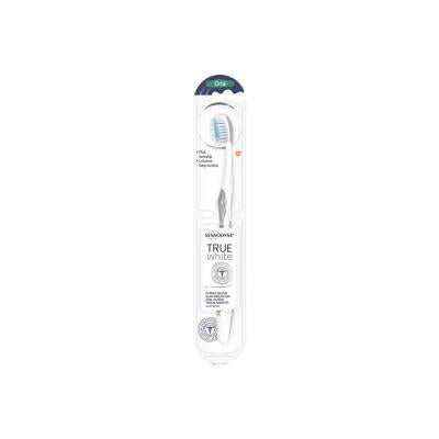 Sensodyne True White : Brosse à dents souple/moyenne pour dents sensibles et blanchiment naturel - Hygiène bucco-dentaire efficace et soin des gencives