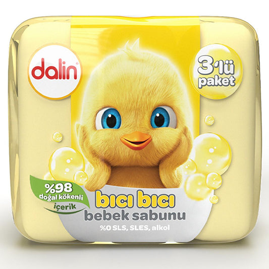 Savon pour bébé hypoallergénique Dalin 3x75 g - Doux, testé dermatologiquement, sans produits chimiques