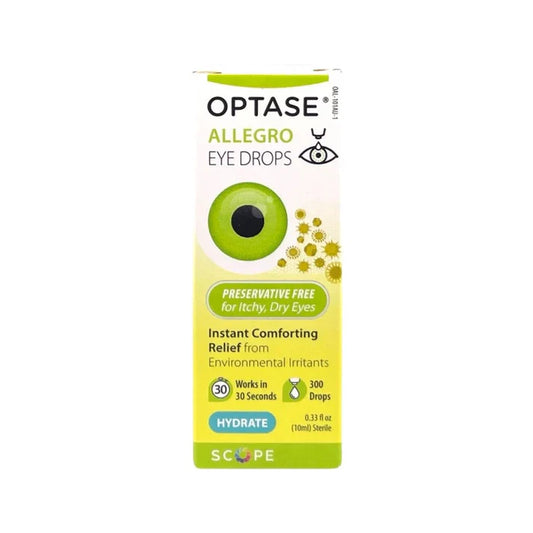 Optase Allegro Eye Drops for Dry Eyes - Eye Drops for Allergies and Eye Itching Symptom Relief - Lub 0.33 Oz Eye Drops Pasteur Pharmacy