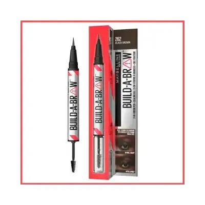Stylo sourcils 2-en-1 et gel fixateur noir marron de Maybelline : définissez, sculptez et fixez toute la journée. Définisseur et sculpteur de sourcils longue tenue