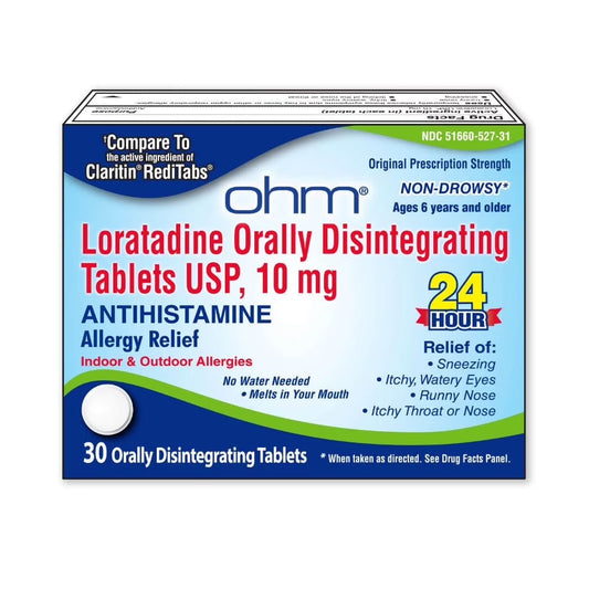 Loratadine 10mg Orally Disintegrating Tablets (ODT) - 30 Count, 24-Hour Non-Drowsy Allergy Relief Medicine & Drugs Pasteur Pharmacy