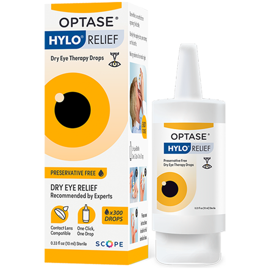 Optase Hylo Relief Dry Eye Drops - Fast-Acting Preservative Free Eye Drops for Dry Eyes - with Paten 0.33 Oz Eye Drops Pasteur Pharmacy