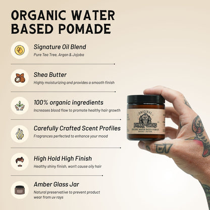 Johnny Slicks Organic Water Based Pomade Hair Styling Pomade Johnny Slicks