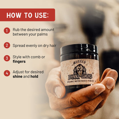 Johnny Slicks Organic Water Based Pomade Hair Styling Pomade Johnny Slicks