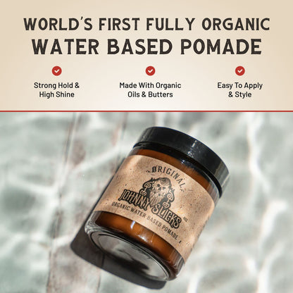 Johnny Slicks Organic Water Based Pomade Hair Styling Pomade Johnny Slicks