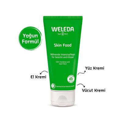 Weleda Skin Food : Hydratation et nutrition intenses pour peaux sèches et abîmées | Crème hydratante naturelle pour le visage, les mains, les coudes et les talons fendillés (75 ml)