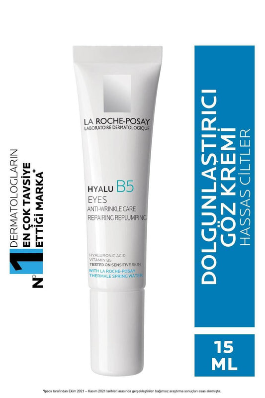 Crème contour des yeux La Roche-Posay Hyalu B5 - Soin anti-rides à l'acide hyaluronique pour peau sensible, 15 ml