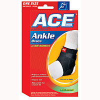ACE Ankle Brace with Side Stabilizers, Adjustable One Size, Breathable Support First Aid Pasteur Pharmacy