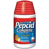 Pepcid Complete Acid Reducer + Antacid Tropical Fruit Chewable Tablets Medicine & Drugs Pasteur Pharmacy